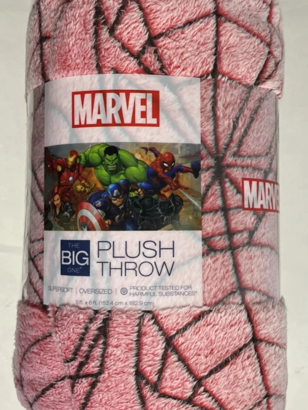 NEW MARVEL SPIDERMAN GP PLUSH THROW BLANKET RED HEADS THE BIG ONE 5 X 6 FT NWT